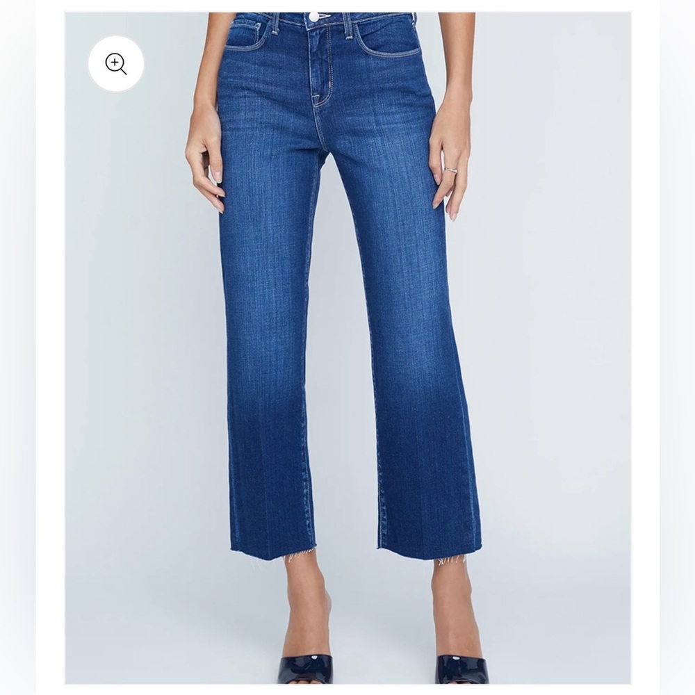 L'AGENCE Womens High-Rise Wide-Leg Cropped Jeans Size 29 Stretch